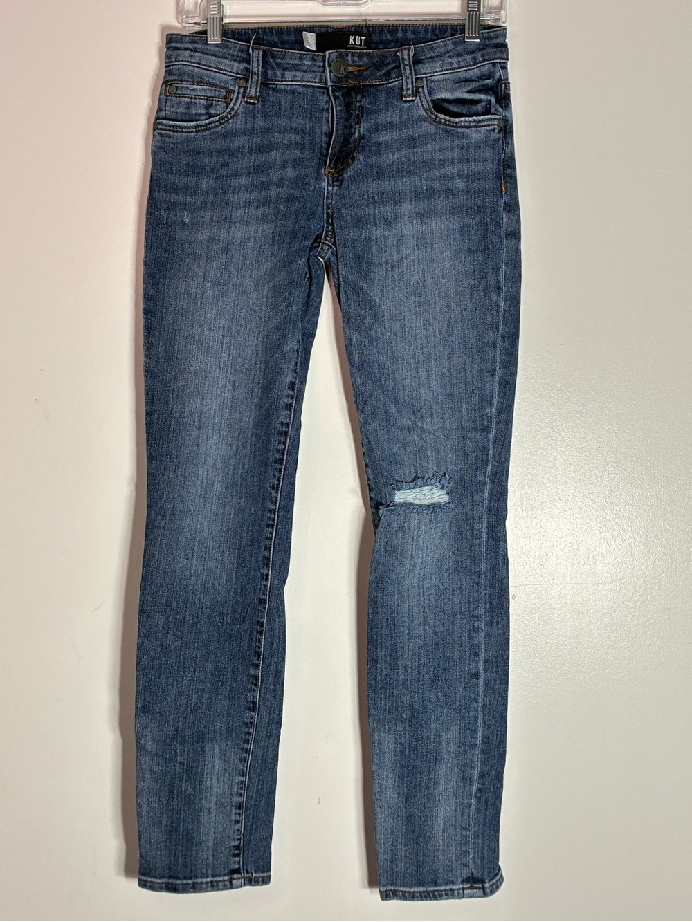 Kut from the Kloth Catherine Boyfriend Womens Skinny Jeans Mid Blue Wash 2